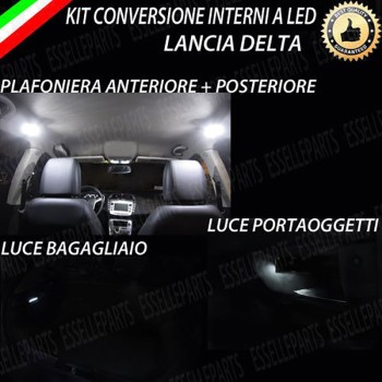 Kit LED interni Completo 6000K Bianco Canbus Lancia Delta MK3 senza tetto panoramico