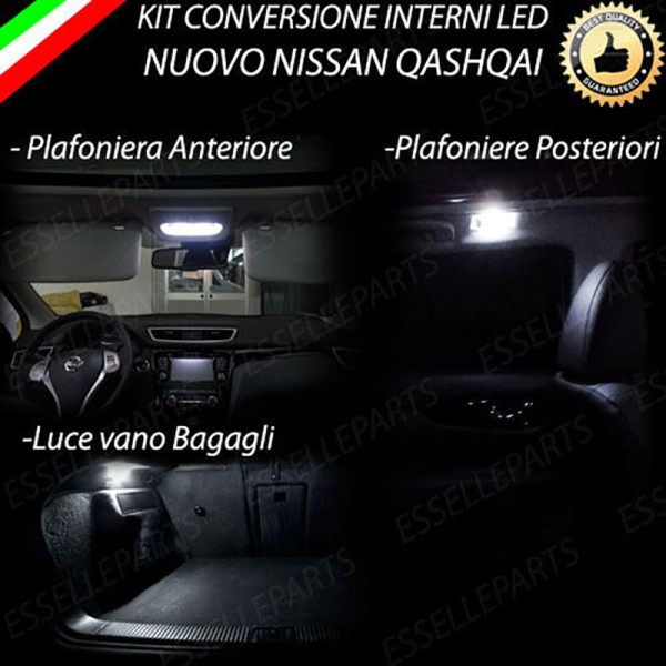 Kit LED interni Medium Pack 6000K Canbus Nissan Qashqai J11 con Tetto Panoramico