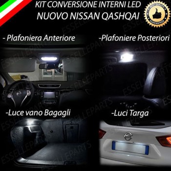 Kit LED interni + Luci targa LED 6000K Canbus Nissan Qashqai J11 con Tetto Panoramico