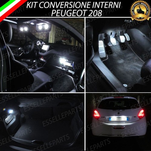 Kit LED Interni + LED Targa Per Peugeot 208 6000K Canbus