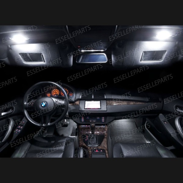 Kit LED interni + Luci targa LED 6000K Bianco Canbus BMW X5 E53 con Tetto Panoramico