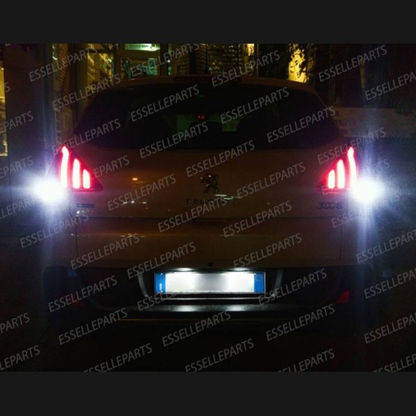 Coppia Lampade T15 13 LED con lente 6000K Canbus Retromarcia Peugeot 3008 con fari LED