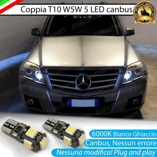 Coppia luci di posizione T10 W5W 5 LED canbus 6000K Mercedes GLK Pre-Restyling