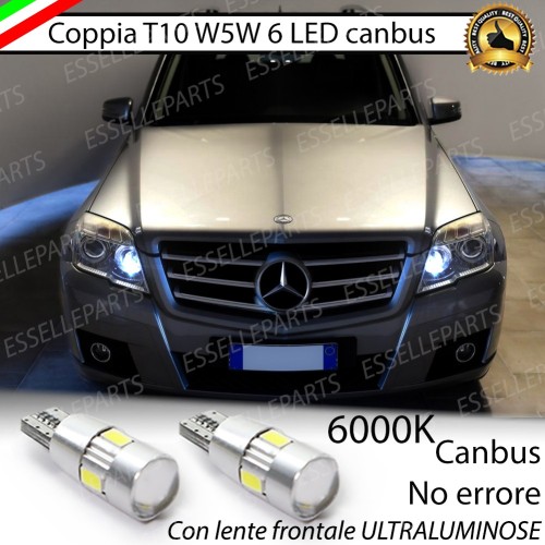 Coppia luci di posizione T10 W5W 6 LED canbus 6000K Mercedes GLK Pre-Restyling