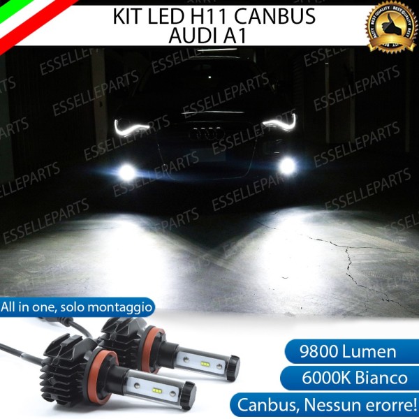 Kit Full LED Fendinebbia H11 9800 Lumen 6000K bianco per AUDI A1 PRE-RESTYLING