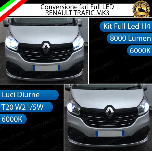 Conversione Full LED Anabbaglianti / Abbaglianti e Luci di posizione LED per LED Renault Trafic 3, 6000K bianco, plug and play