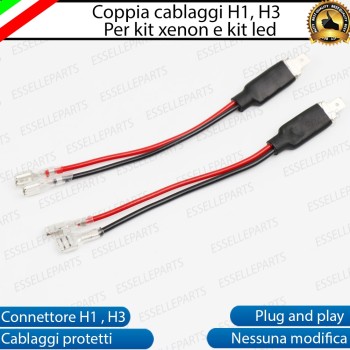 Set Cablaggi H1 H3 Cavi di raccordo per kit led e kit xenon