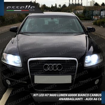 Kit Full LED H7 9600 Lumen 6000K bianco Anabbaglianti AUDI A6 C6 Dal 2009 Kit Full LED H7 9600 Lumen 6000K bianco Anabbaglianti AUDI A6 C6 Dal 2009