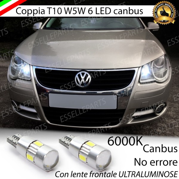 Lampade T10 W5W Canbus 6 LED no error luci posizione Volkswagen EOS 1