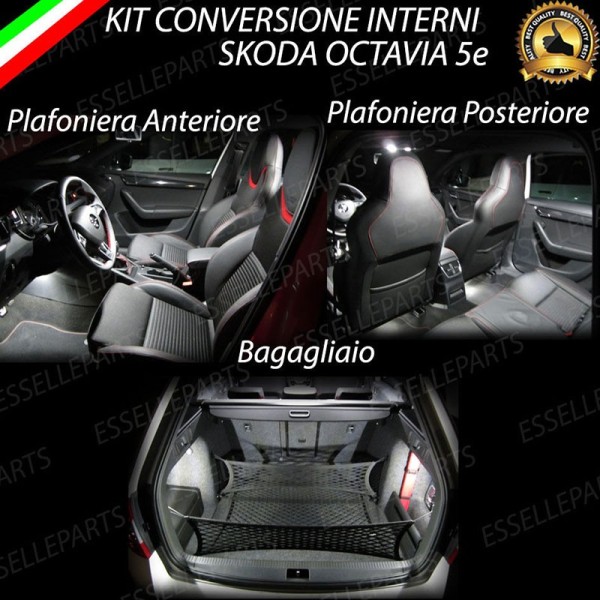 Kit LED interni Basic Pack 6000K Canbus Skoda Octavia MK3 5E con Tetto Panoramico