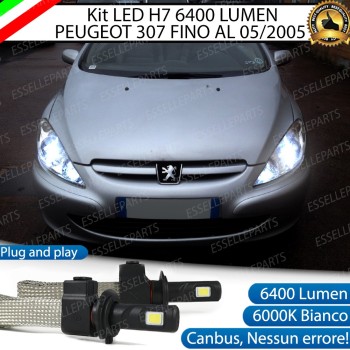 Kit Full LED H7 6400 Lumen 6000K bianco Anabbaglianti PEUGEOT 307