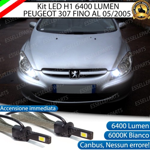 Kit Full LED H1 Abbaglianti 6400 Lumen 6000K bianco PEUGEOT 307 PRE-RESTYLING