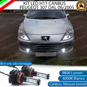 Kit Full LED Fendinebbia H11 9800 Lumen 6000K bianco per PEUGEOT 307 DAL 2007