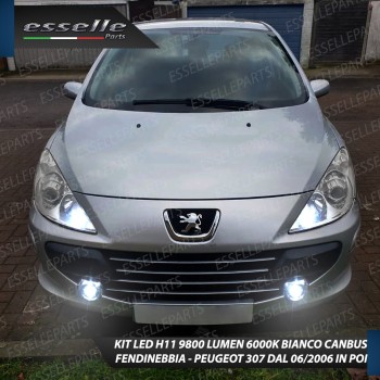 Kit Full LED Fendinebbia H11 9800 Lumen 6000K bianco per PEUGEOT 307 DAL 2007