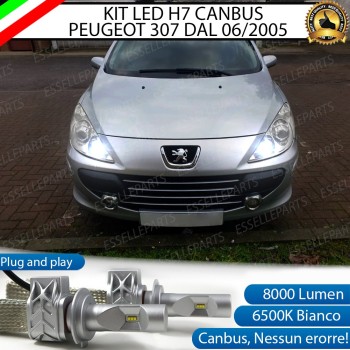 Kit Full LED H7 8000 Lumen 6000K bianco Abbaglianti PEUGEOT 307 RESTYLING
