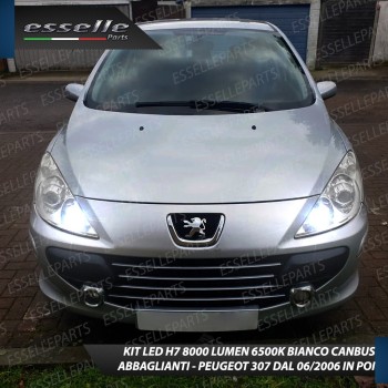 Kit Full LED H7 8000 Lumen 6000K bianco Abbaglianti PEUGEOT 307 RESTYLING