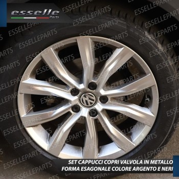 Set 4 Tappi Coprivalvola Neri in alluminio per Jeep Compass MK1 Set 4 Tappi Coprivalvola Neri in alluminio per Jeep Compass MK1