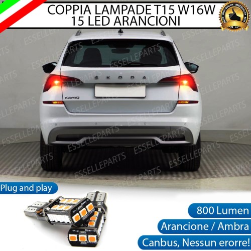 Lampada  T15 W16W 15 LED Canbus ARANCIONE FRECCE PER SKODA KAMIQ