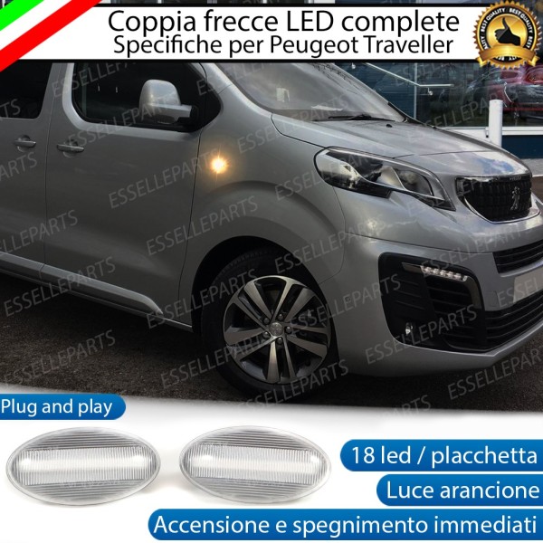 PLACCHETTE LATERALI A 18 LED PER FRECCE SPECIFICHE PER PEUGEOT TRAVELLER