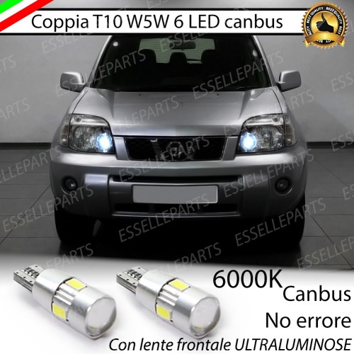 Coppia Lampade T10 W5W 6 LED Canbus 6000K bianco NISSAN X TRAIL MK2