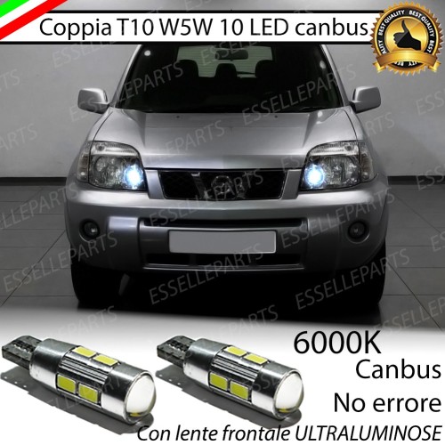 Coppia Lampade T10 W5W 10 LED Canbus 6000K bianco NISSAN X TRAIL MK2