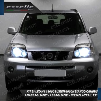 Conversione Fari Full LED 6000K bianco NISSAN X TRAIL MK2 con Fari a parabola