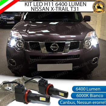 Kit Full LED Anabbaglianti H11 6400 Lumen 6000K NISSAN X TRAIL MK2 con Lenticolare