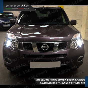 Kit Full LED Anabbaglianti H11 6400 Lumen 6000K NISSAN X TRAIL MK2 con Lenticolare