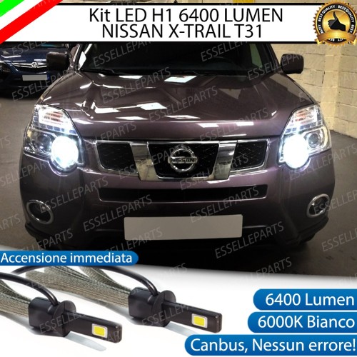 Kit Full LED H1 Abbaglianti 6400 Lumen 6000K NISSAN X TRAIL MK2 Con fari Lenticolari