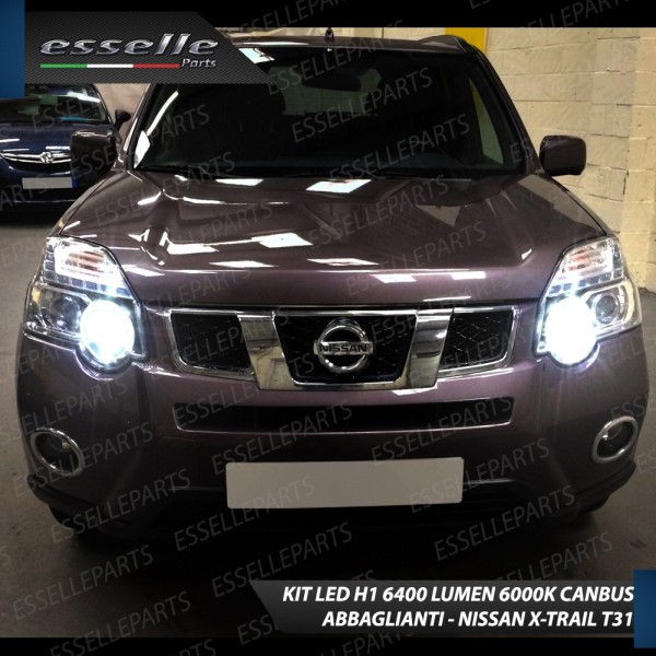 Kit Full LED H1 Abbaglianti 6400 Lumen 6000K NISSAN X TRAIL MK2 Con fari Lenticolari