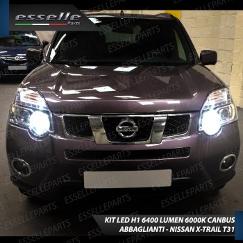 Kit Full LED H1 Abbaglianti 6400 Lumen 6000K NISSAN X TRAIL MK2 Con fari Lenticolari