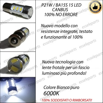 NSLUMO LAMPADA RETROMARCIA 21 LED P21W CANBUS 6000K NESSUN ERRORE per FIAT  PANDA 169 2003-2011 Ba15S 1156 1x luci retromarcia LED P21W