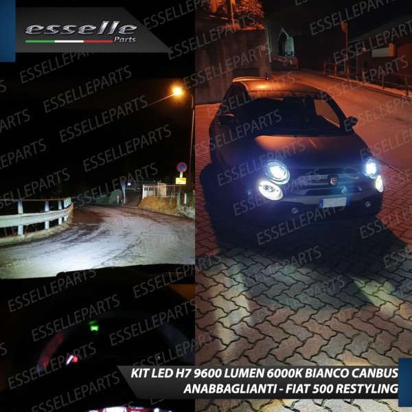 Kit Full LED H7 9600 Lumen 6000K bianco H7 Anabbaglianti ABARTH 500 595 695 RESTYLING