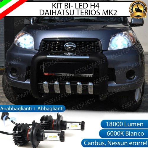 Kit Full LED H4 18000 Lumen 6000K bianco per Daihatsu Terios 2 con fari a parabola