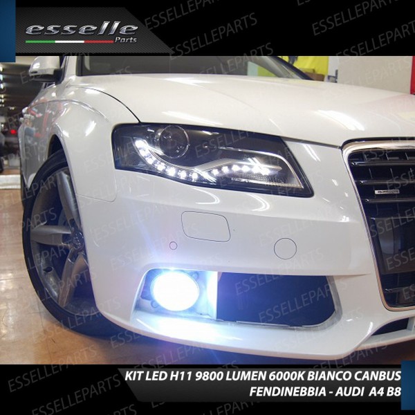 Kit Full LED Fendinebbia H11 9800 Lumen 6000K bianco per AUDI A4 B8 PRE-RESTYLING