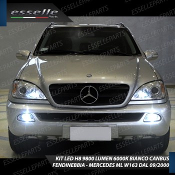 Kit Full LED H8 9800 Lumen 6000K bianco Fendinebbia per Mercedes ML W163 Dal 09/2000