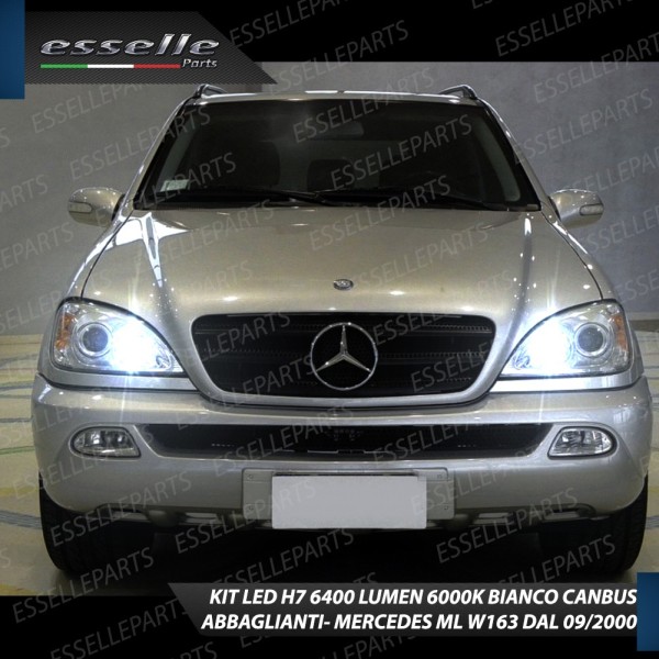 Kit Full LED H7 6400 Lumen 6000K Abbaglianti MERCEDES ML W163 dal 09/2000 in poi