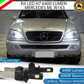 Kit Full LED H7 6400 Lumen 6000K Abbaglianti MERCEDES ML W163 dal 09/2000 in poi