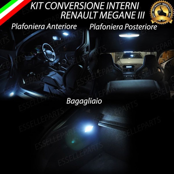 Kit LED Interni Medium Pack 6000K bianco ghiaccio Canbus Renault Megane MK3 3 porte