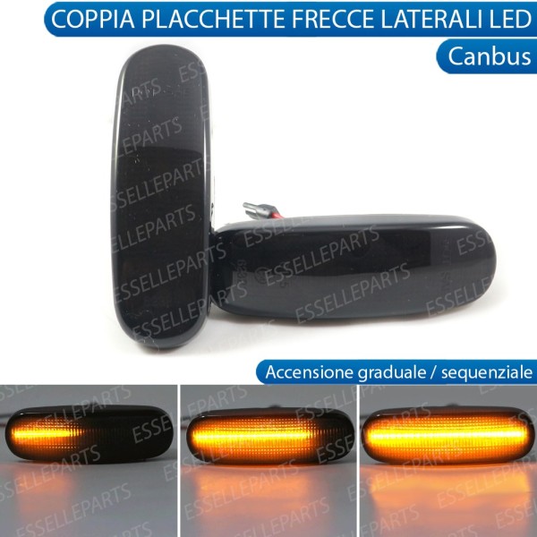 Placchette Dinamiche Nere Laterali a 21 led per frecce specifiche per Fiat STILO