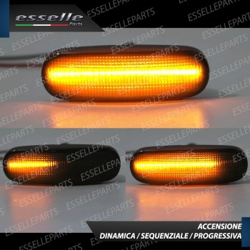 Placchette Dinamiche Nere Laterali a 21 led per frecce specifiche per Fiat STILO