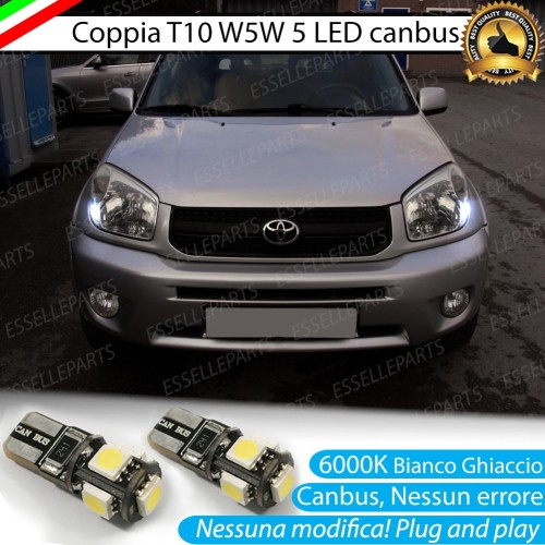 Luci posizione T10 W5W 5 LED Canbus Toyota Rav4 MK2