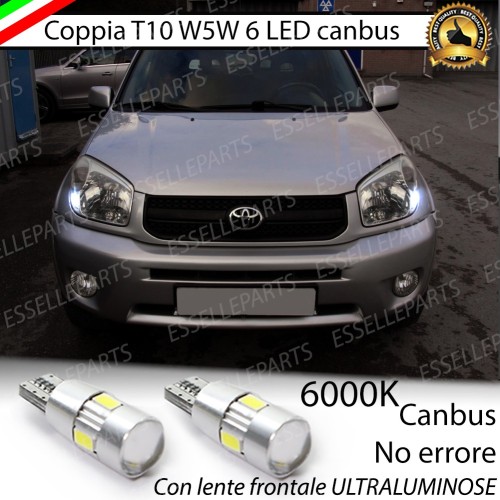 Lampade T10 W5W Canbus 6 LED luci posizione Toyota Rav4 MK2