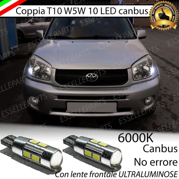 Coppia Lampade T10 W5W LED canbus con lente frontale per luci di posizione per Toyota Rav4 (MK2)