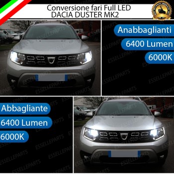 Conversione Fari Full LED 6000K bianco Dacia Duster 2
