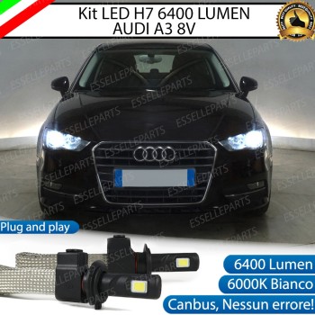 Kit Full LED H7 6400 Lumen 6000K bianco Anabbaglianti AUDI A3 8V Kit Full LED H7 6400 Lumen 6000K bianco Anabbaglianti AUDI A3 8V