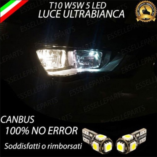 Coppia luci di posizione T10 W5W 5 LED canbus 6000K Audi A3 8V