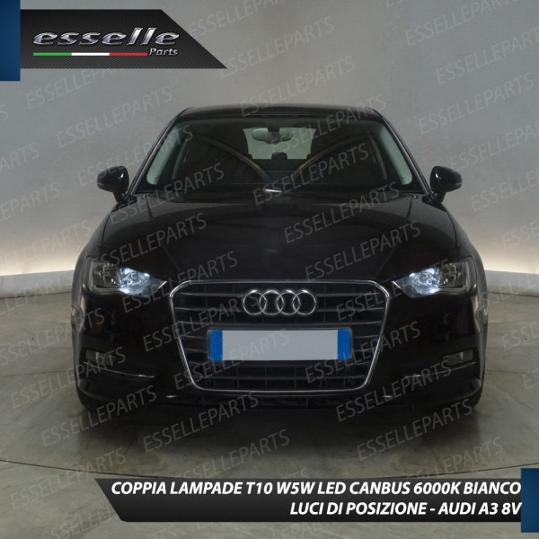 Coppia luci di posizione T10 W5W 6 LED canbus 6000K Bianco Audi A3 8V