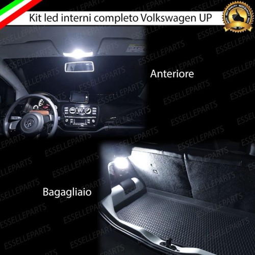 Kit Led interni Completo specifico VW UP 6000K con plafoniera con 3 punti luce