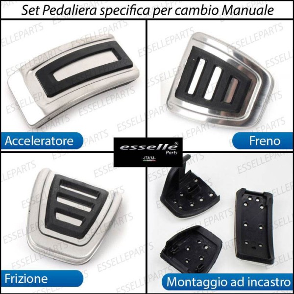 set copripedale alluminio cambio MANUALE SKODA KAMIQ antiscivolo gomma